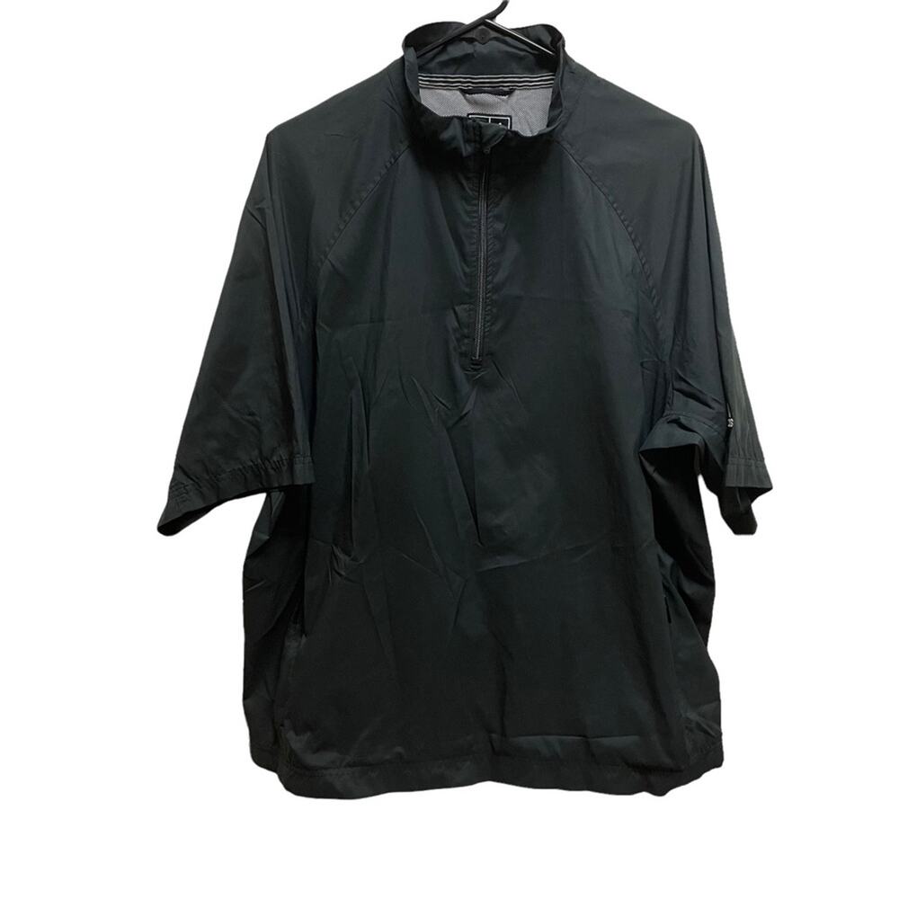 Adidas Climalite Black Short Sleeve 1/2 Zip Lightweight Windbreaker Large
